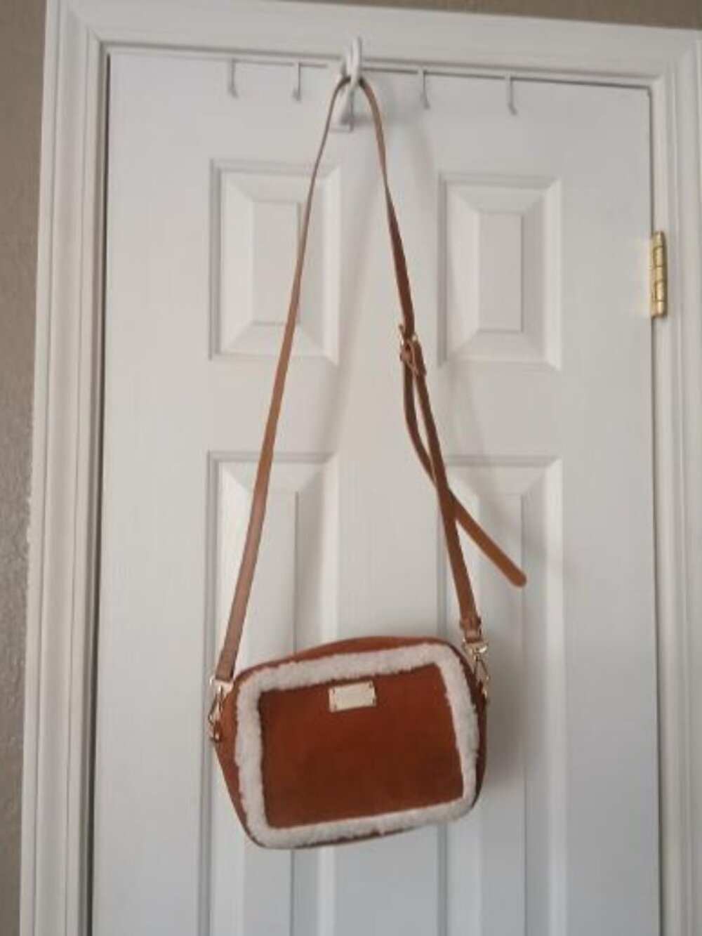 Bearpaw suede fleece small crossbody